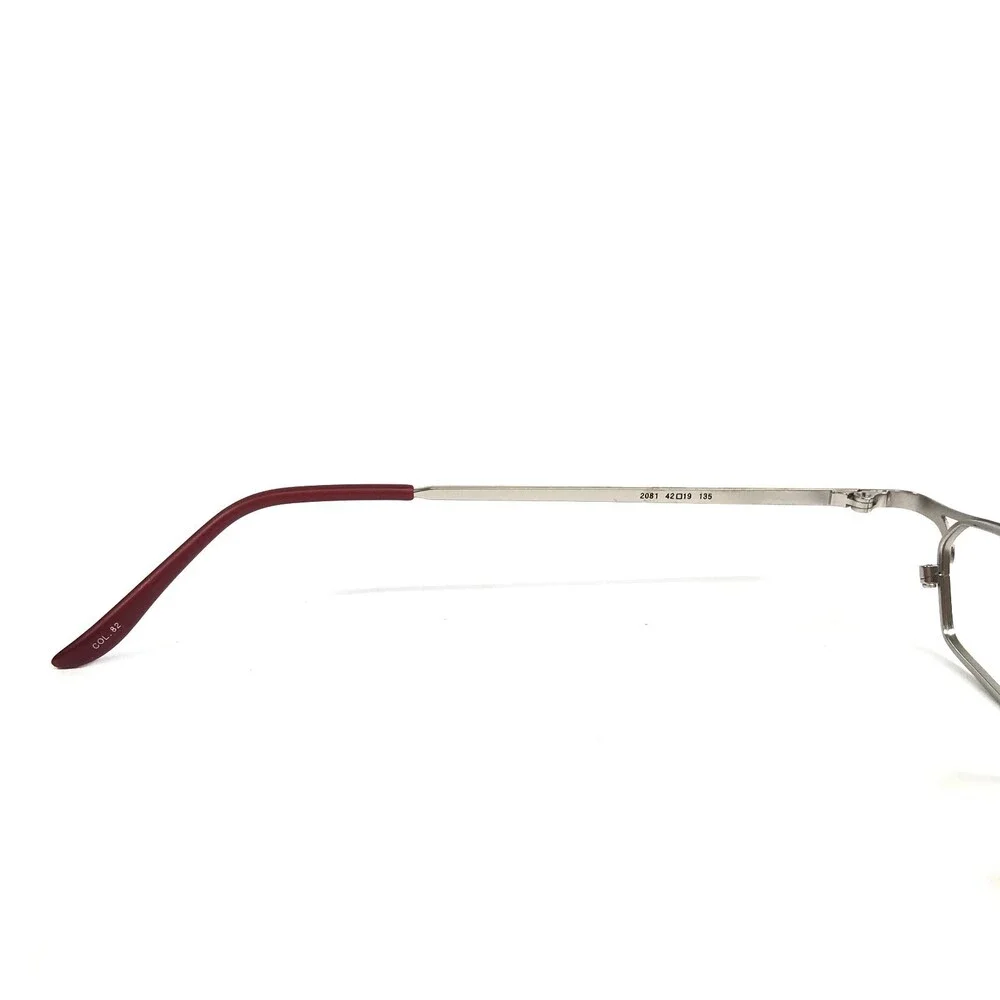 Ogi Eyeglasses Frames 2081 COL. 82 Red Silver Rectangle Wire Rim 42-19-135
